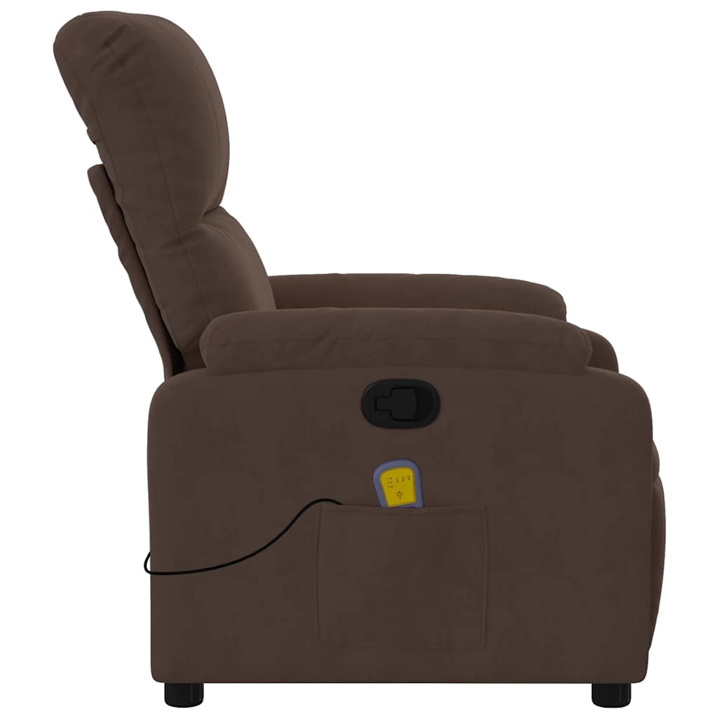 Fauteuil inclinable de massage marron tissu microfibre - XIOS