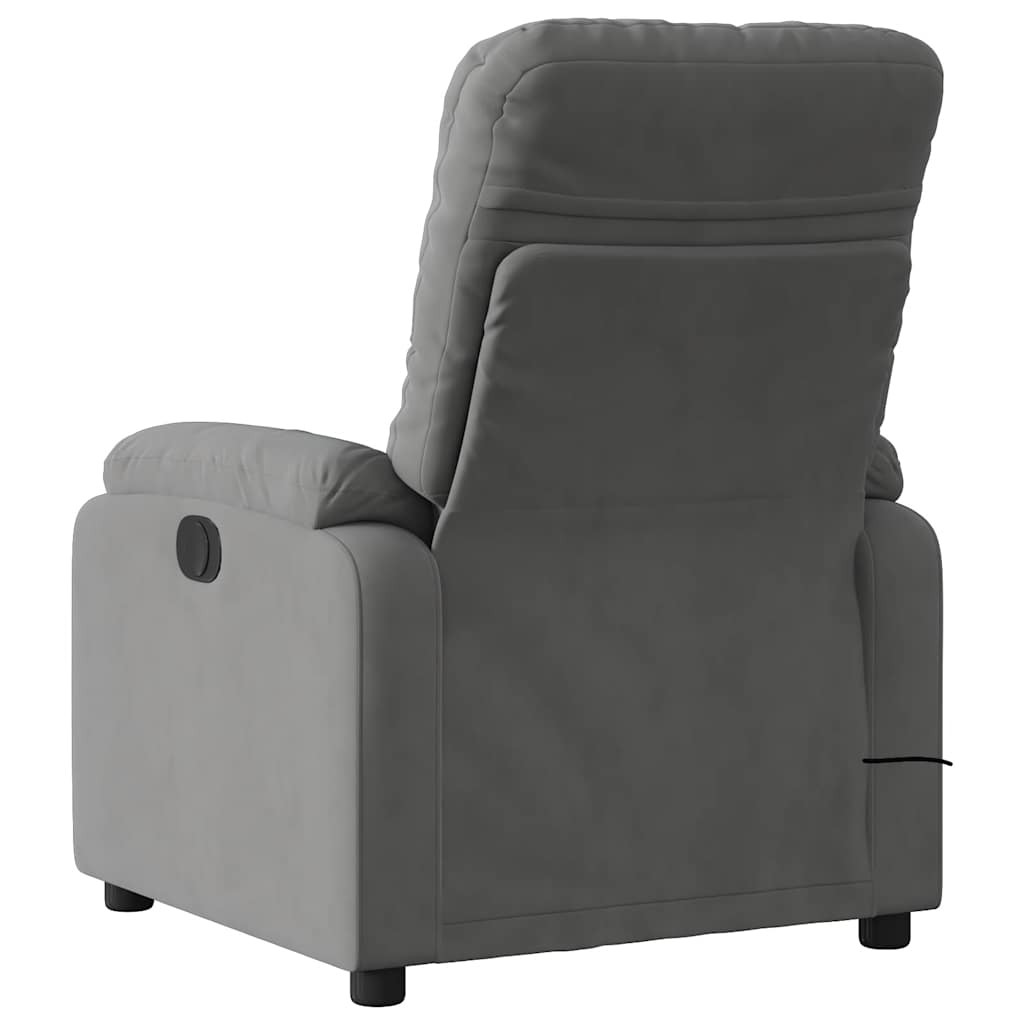 Fauteuil inclinable de massage gris foncé tissu microfibre - XIOS