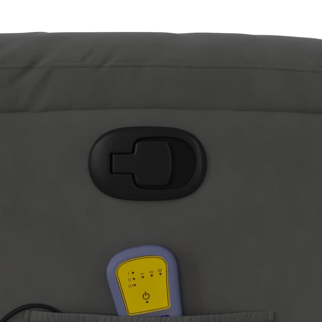 Fauteuil inclinable de massage gris foncé tissu microfibre - XIOS