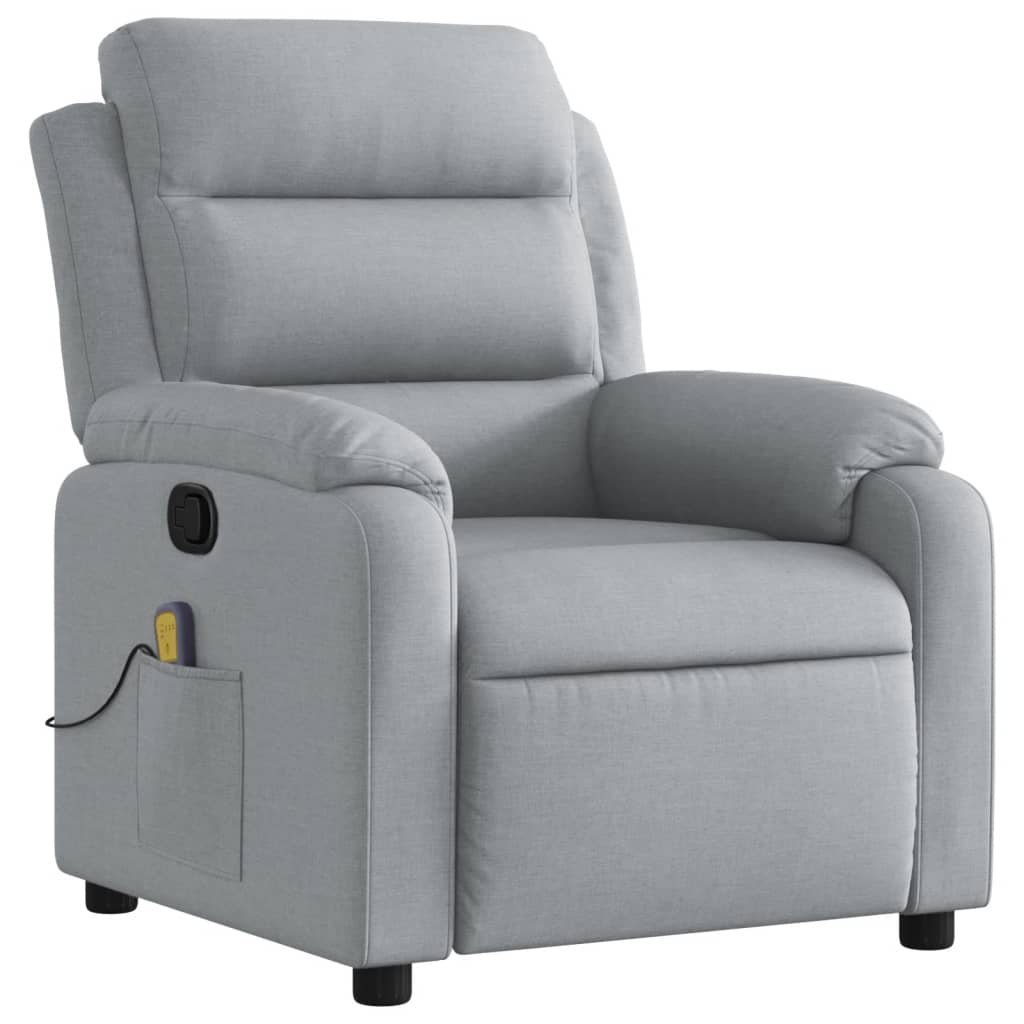 Fauteuil inclinable de massage gris clair tissu - XIOS