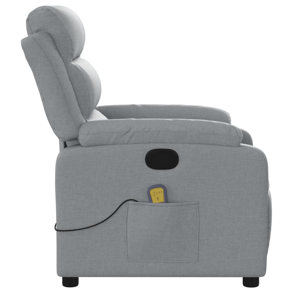 Fauteuil inclinable de massage gris clair tissu - XIOS