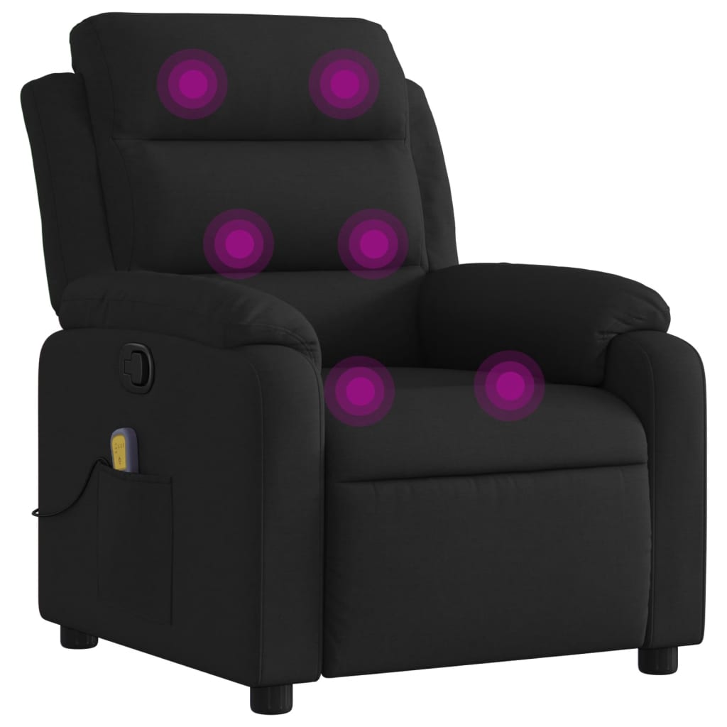 Fauteuil inclinable de massage noir tissu