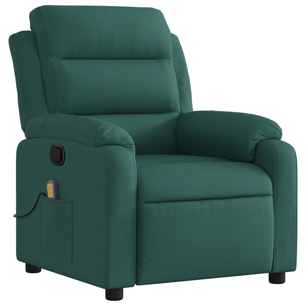Fauteuil inclinable de massage vert foncé tissu - XIOS
