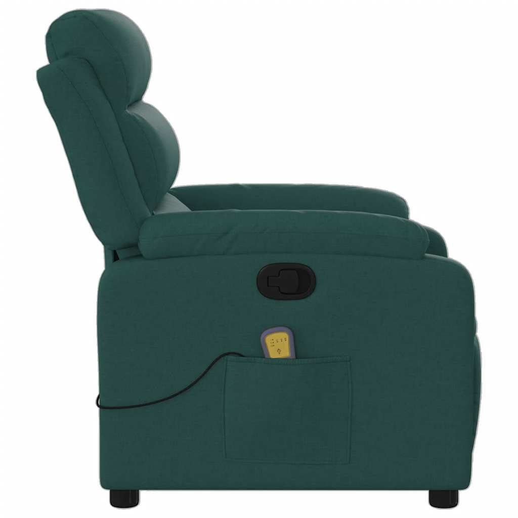 Fauteuil inclinable de massage vert foncé tissu - XIOS
