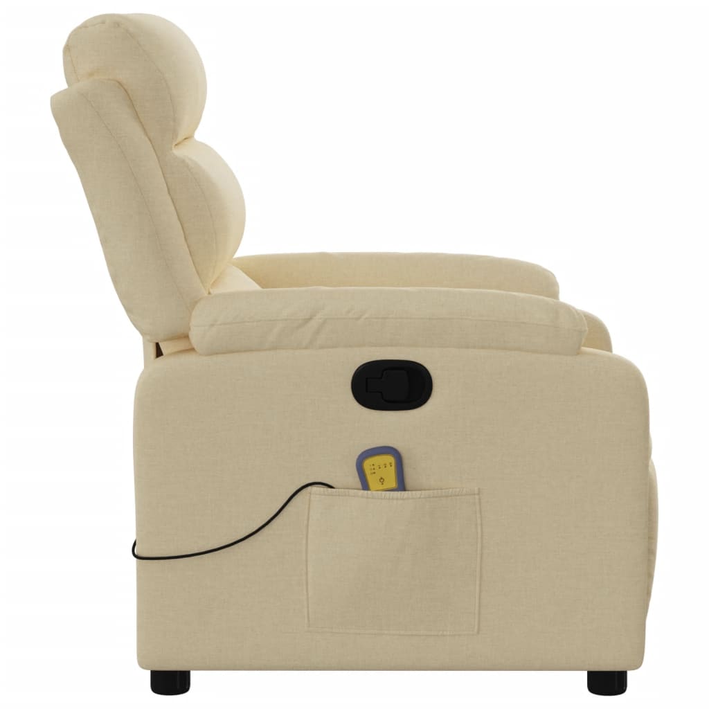 Fauteuil inclinable de massage crème tissu - XIOS
