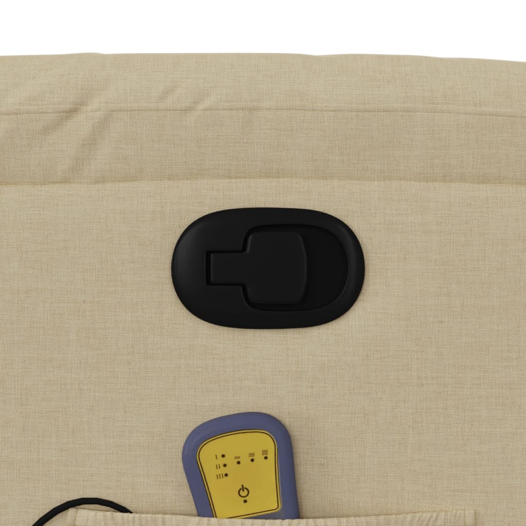 Fauteuil inclinable de massage crème tissu - XIOS