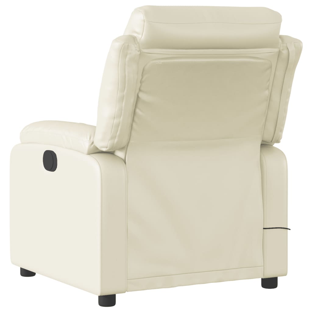 Fauteuil de massage inclinable crème similicuir - XIOS