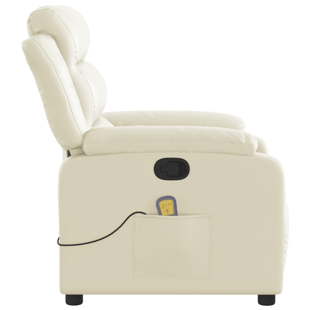 Fauteuil de massage inclinable crème similicuir - XIOS