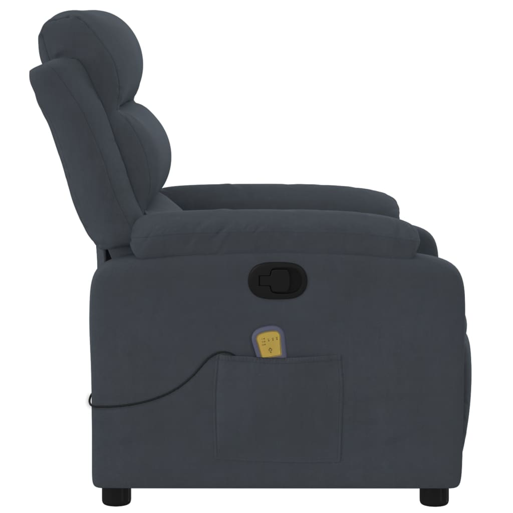Fauteuil inclinable de massage gris foncé velours - XIOS