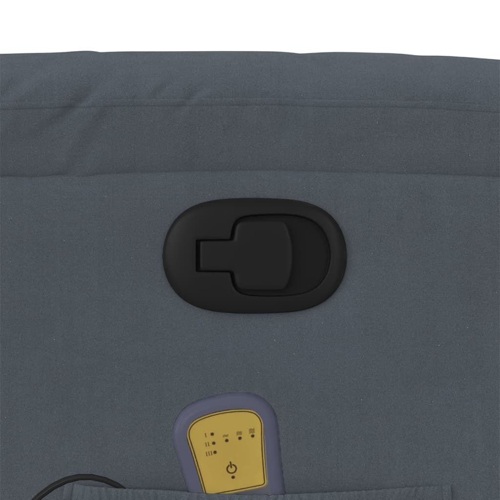 Fauteuil inclinable de massage gris foncé velours - XIOS