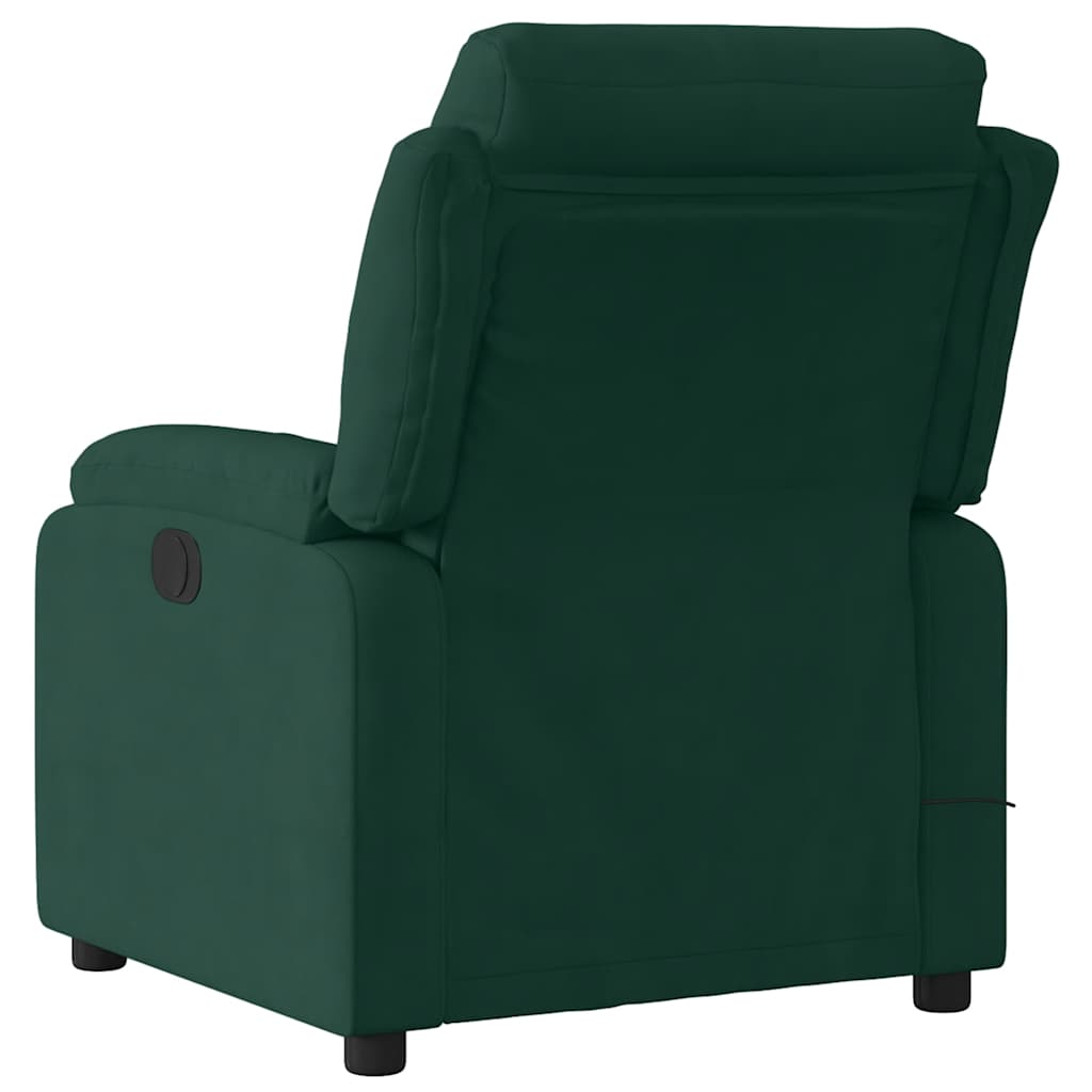 Fauteuil inclinable de massage vert foncé velours - XIOS