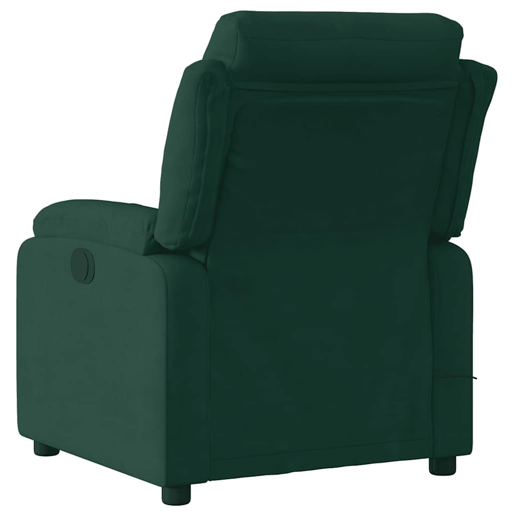 Fauteuil inclinable de massage vert foncé velours - XIOS