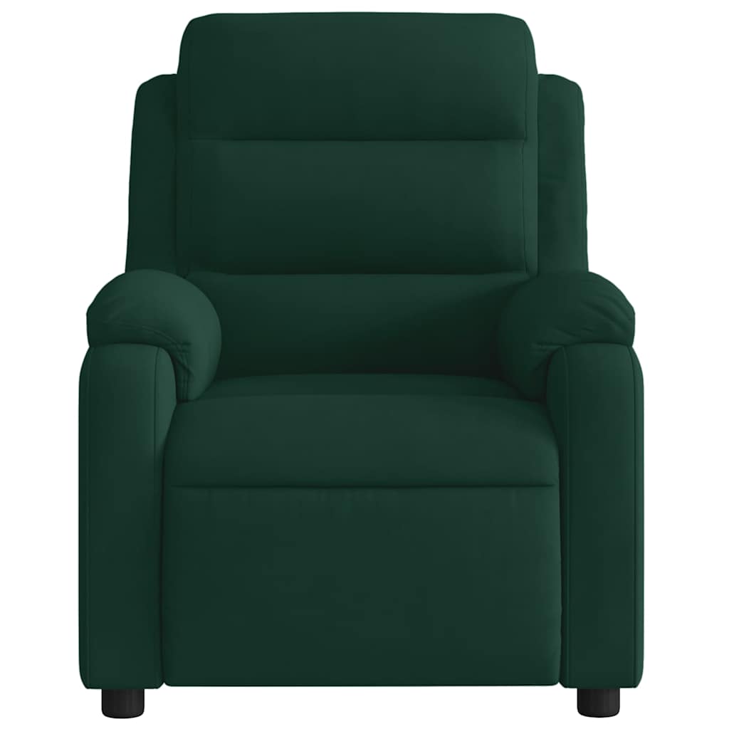 Fauteuil inclinable de massage vert foncé velours - XIOS