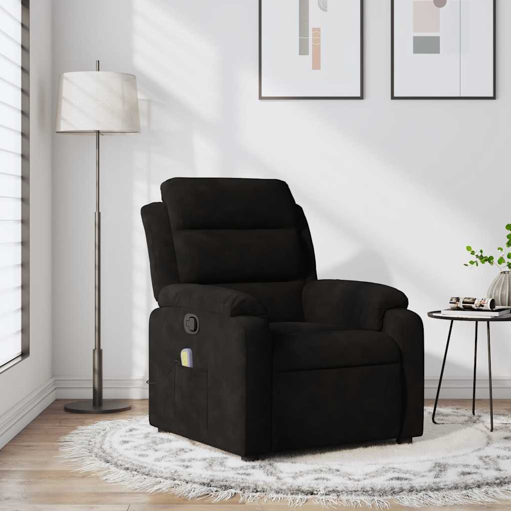 Fauteuil de massage inclinable noir velours - XIOS