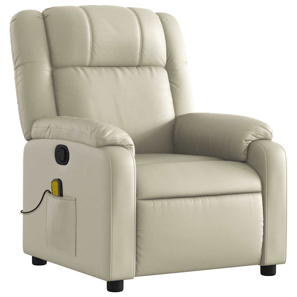 Fauteuil de massage inclinable crème similicuir - XIOS
