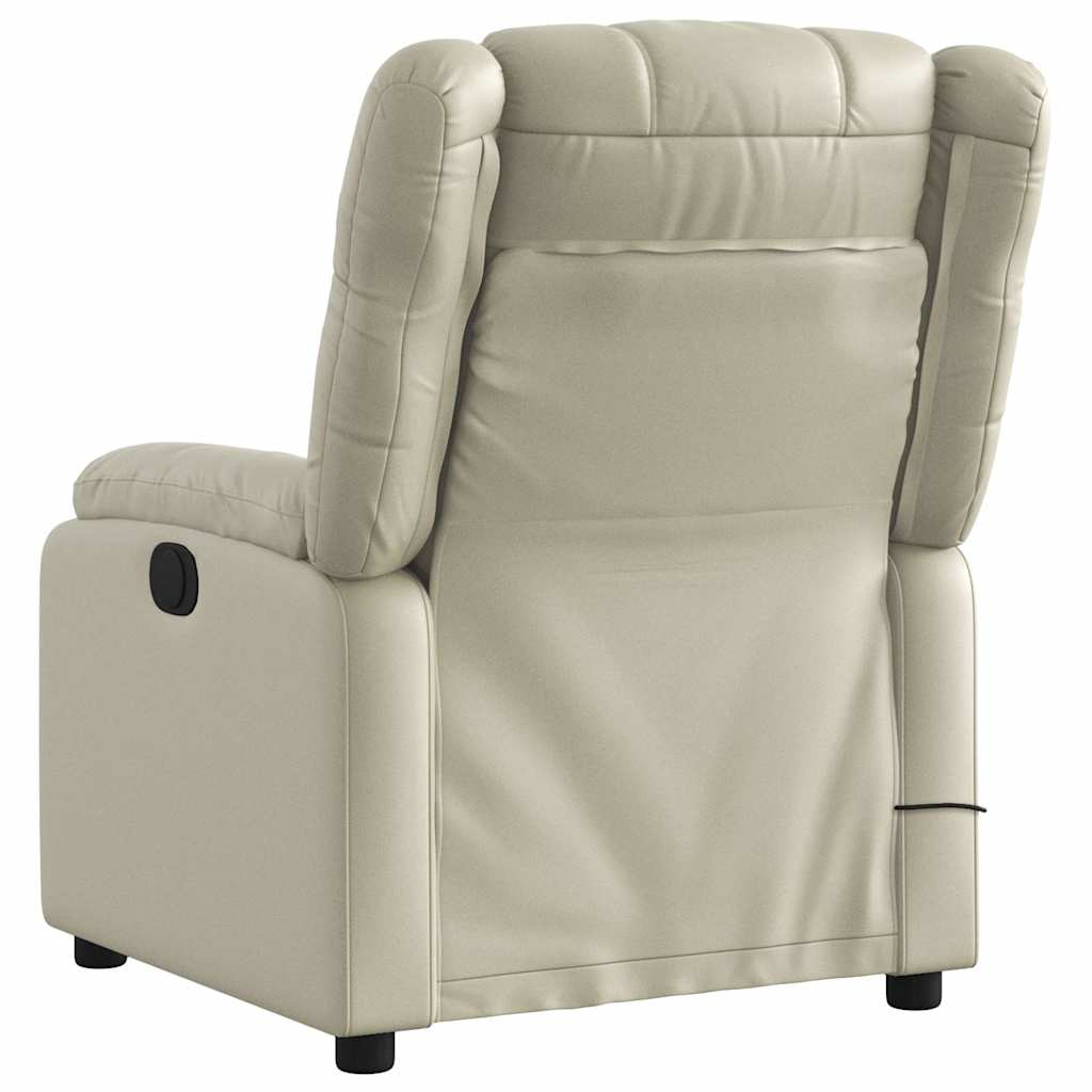 Fauteuil de massage inclinable crème similicuir - XIOS