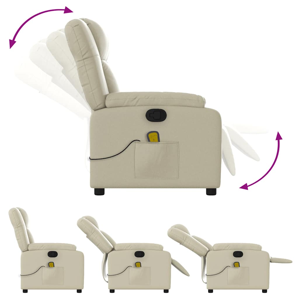 Fauteuil de massage inclinable crème similicuir - XIOS