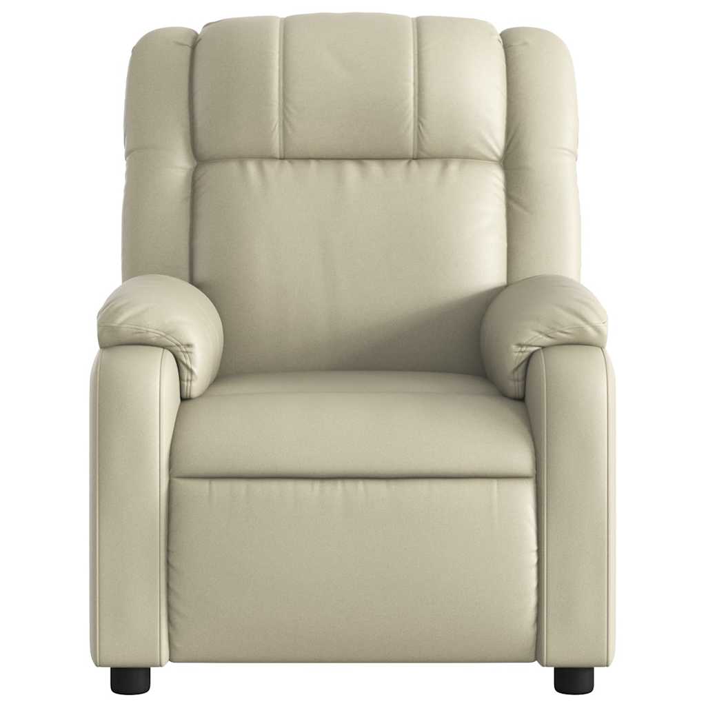Fauteuil de massage inclinable crème similicuir - XIOS