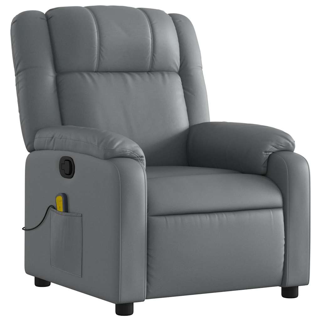 Fauteuil de massage inclinable gris similicuir - XIOS