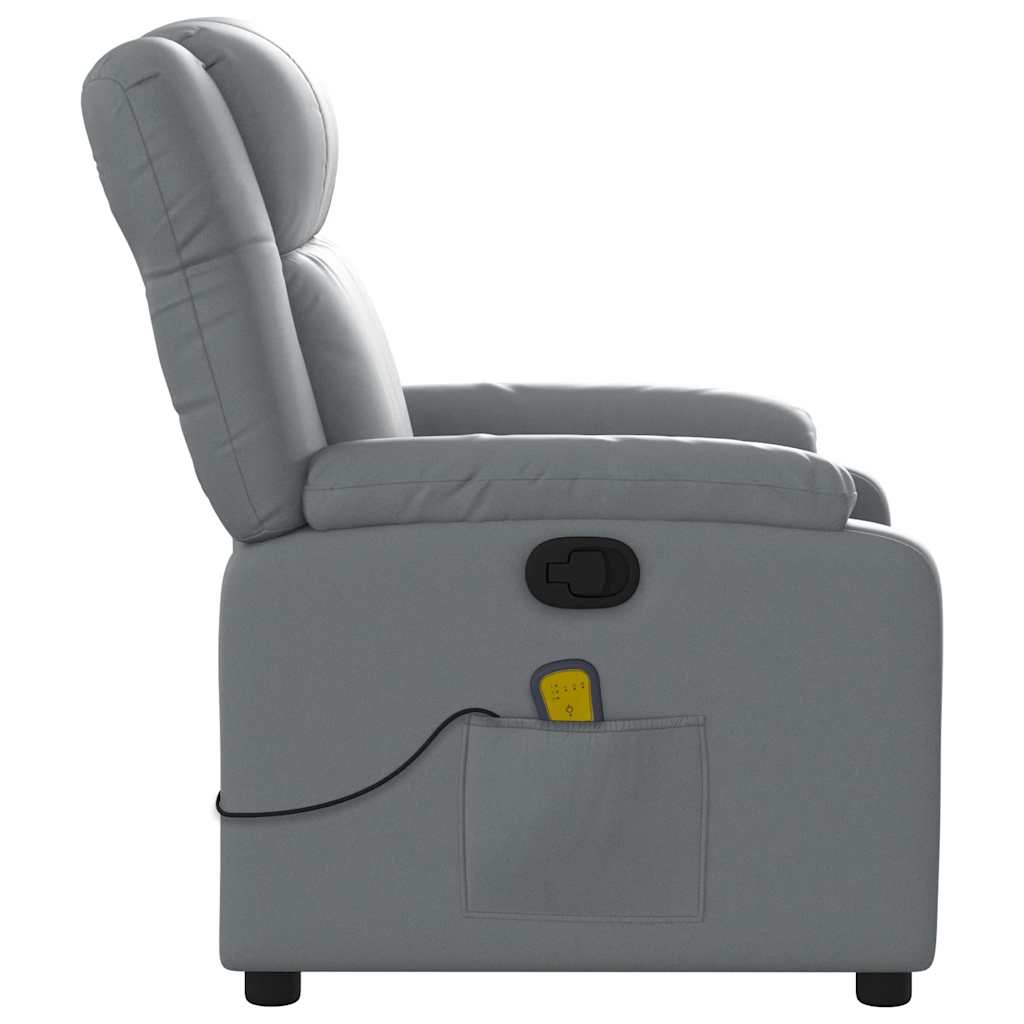 Fauteuil de massage inclinable gris similicuir - XIOS