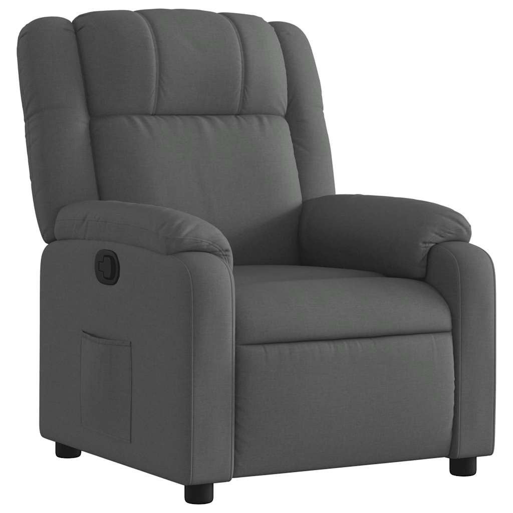 Fauteuil inclinable gris foncé tissu - XIOS