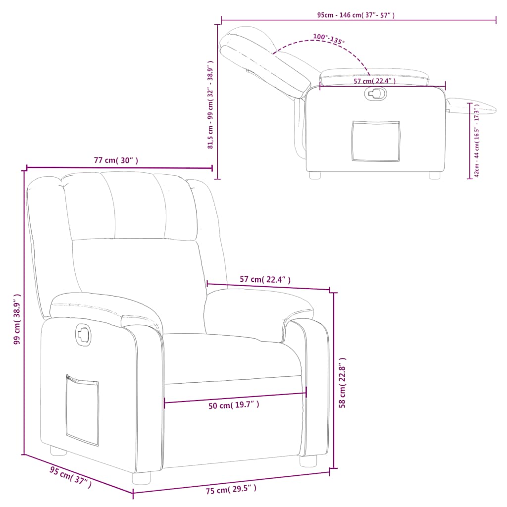 Fauteuil inclinable noir tissu - XIOS