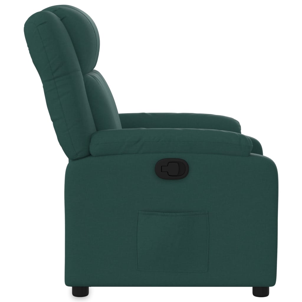 Fauteuil inclinable vert foncé tissu - XIOS
