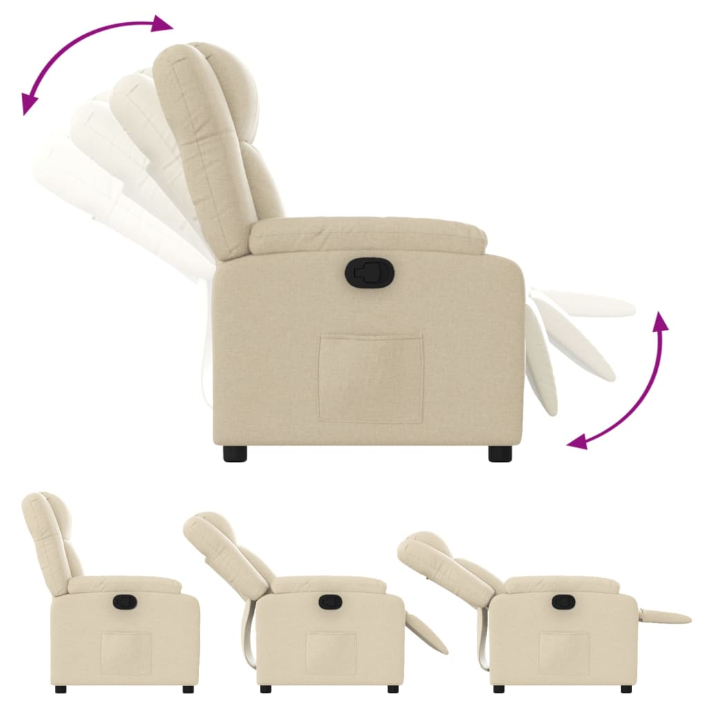 Fauteuil inclinable crème tissu - XIOS