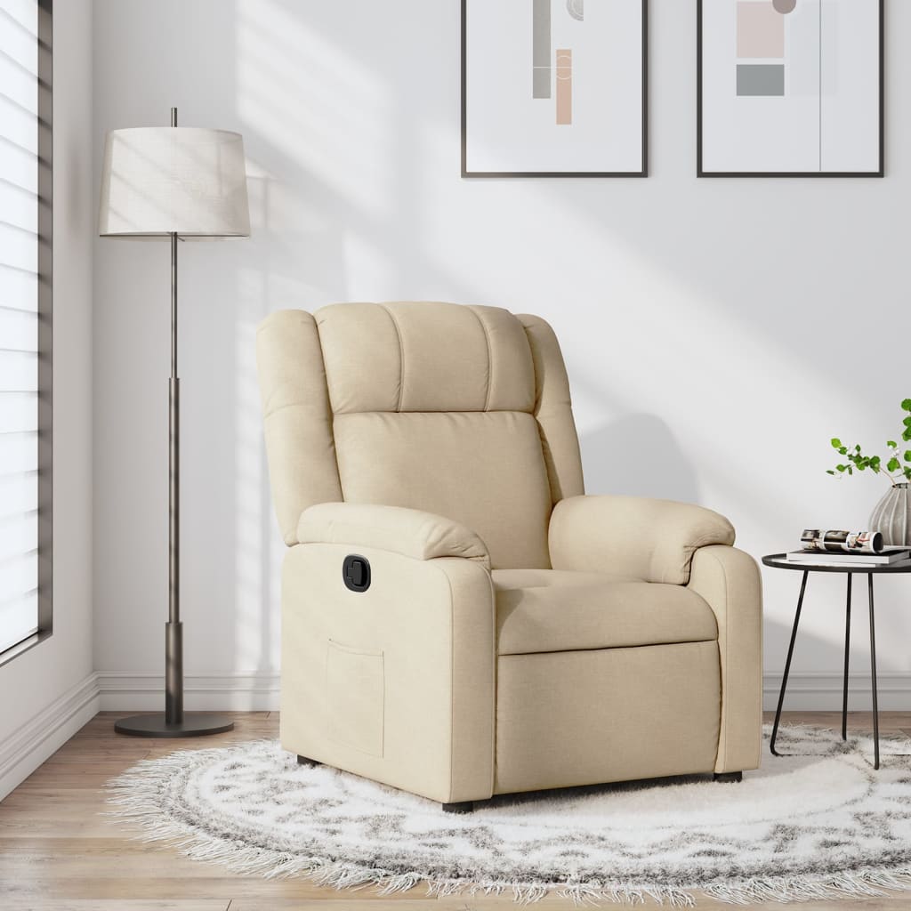 Fauteuil inclinable crème tissu - XIOS
