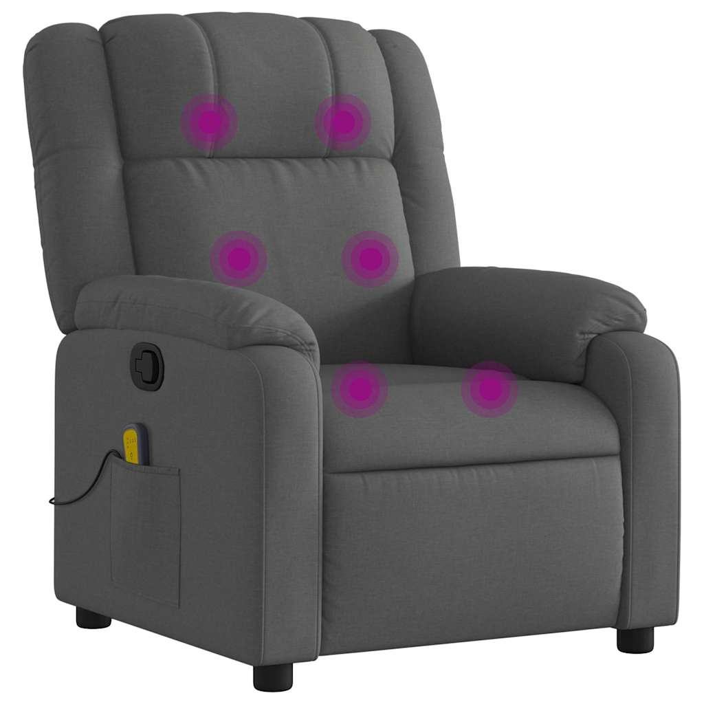 Fauteuil inclinable de massage gris foncé tissu - XIOS