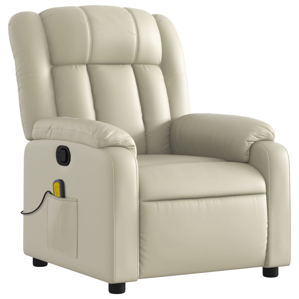 Fauteuil de massage inclinable crème similicuir - XIOS