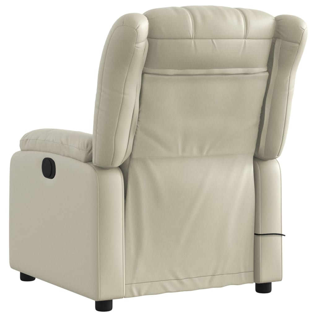 Fauteuil de massage inclinable crème similicuir - XIOS