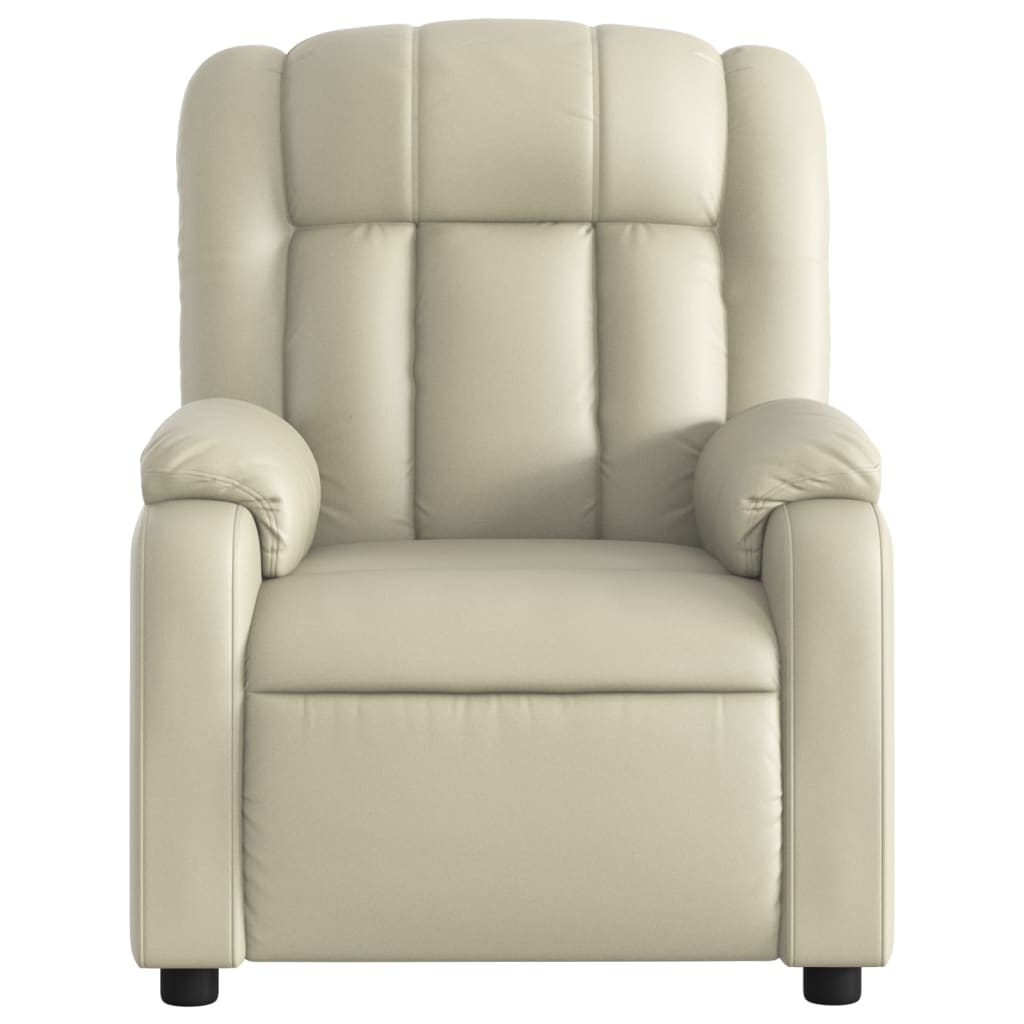 Fauteuil de massage inclinable crème similicuir - XIOS