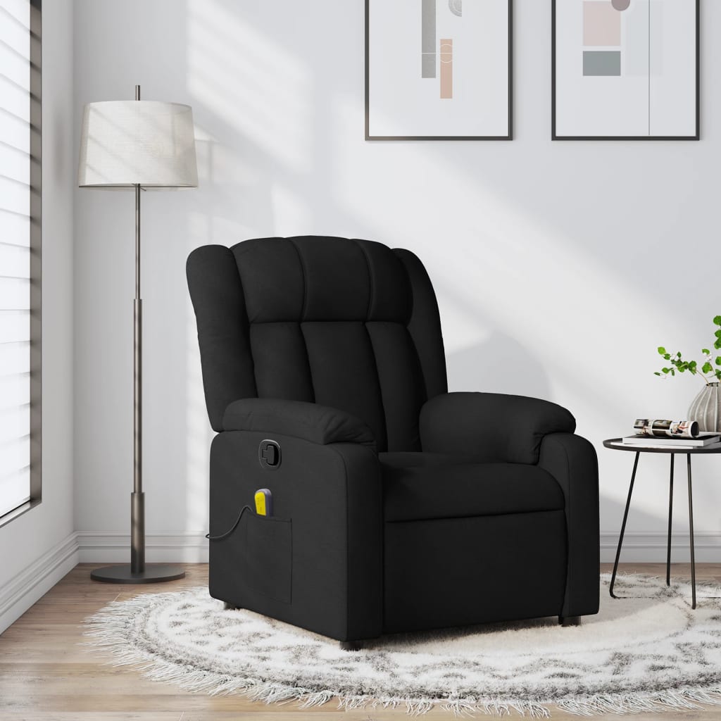 Fauteuil inclinable de massage noir tissu - XIOS