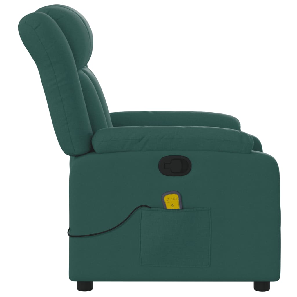 Fauteuil inclinable de massage vert foncé tissu - XIOS