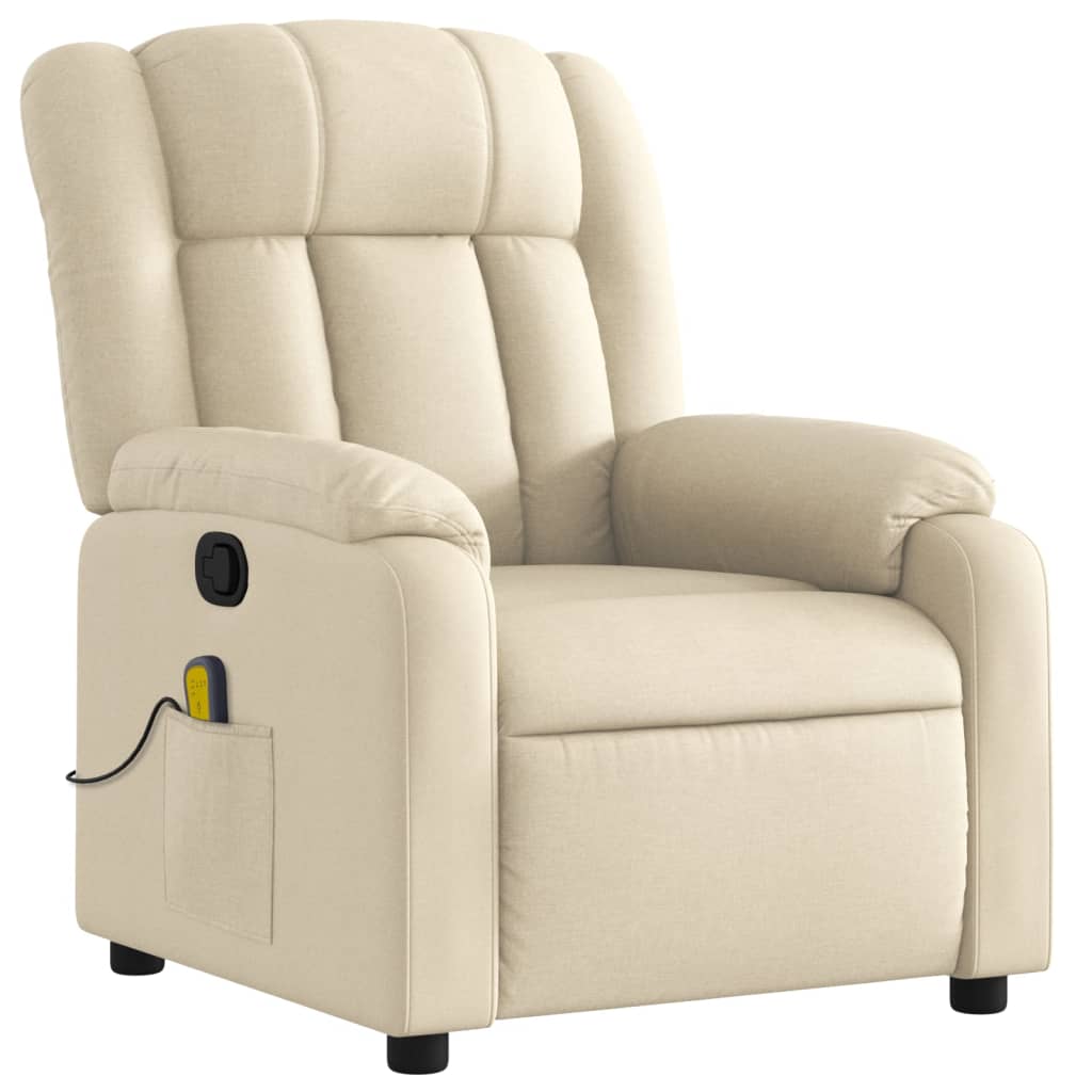 Fauteuil inclinable de massage crème tissu - XIOS