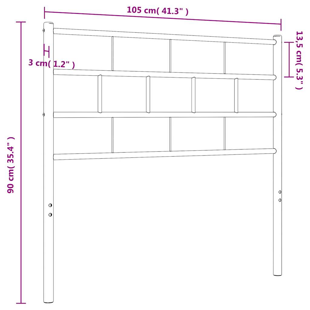 Tête de lit métal noir 100 cm - XIOS