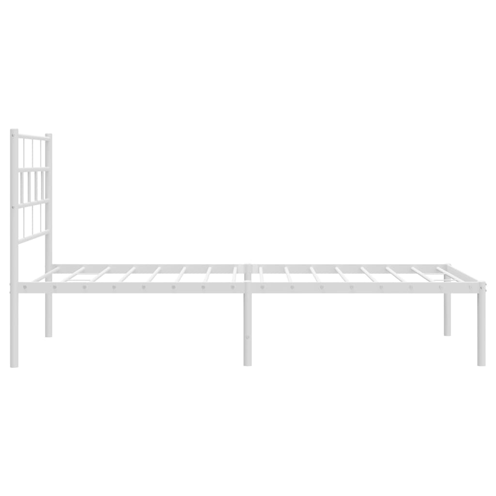 Cadre de lit métal sans matelas avec tête de lit blanc 80x200cm - XIOS