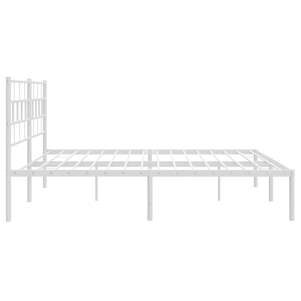 Cadre de lit métal sans matelas et tête de lit blanc 183x213 cm - XIOS