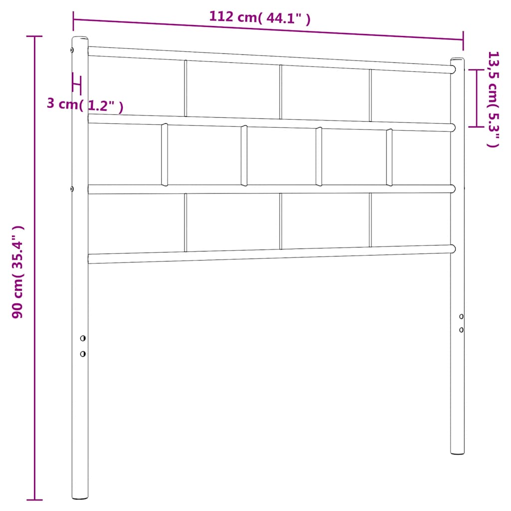 Tête de lit métal blanc 100 cm - XIOS