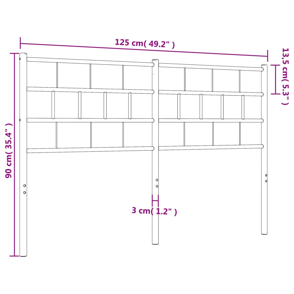 Tête de lit métal blanc 120 cm - XIOS