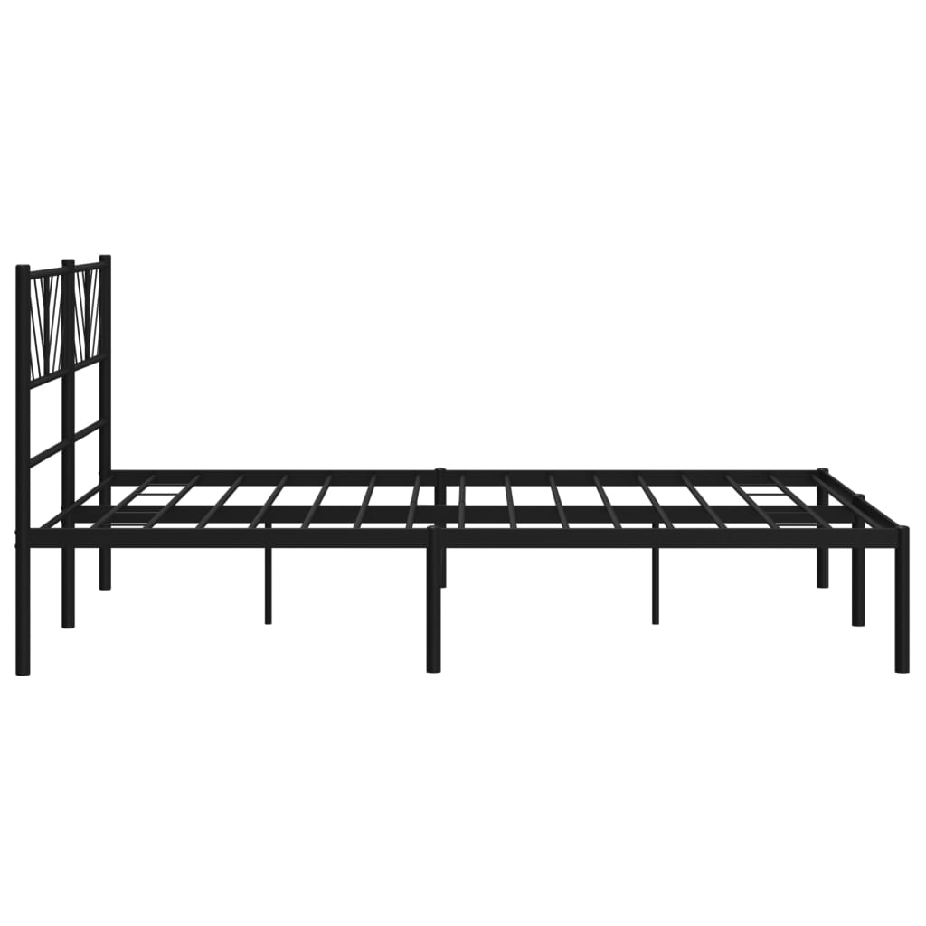 Cadre de lit métal sans matelas et tête de lit noir 160x200 cm - XIOS
