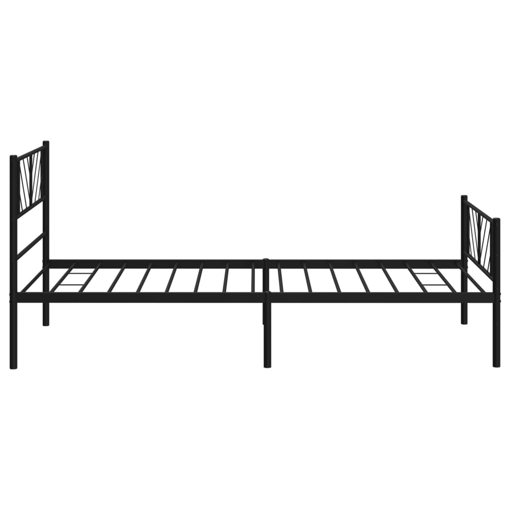 Cadre de lit métal sans matelas et pied de lit noir 100x200 cm - XIOS