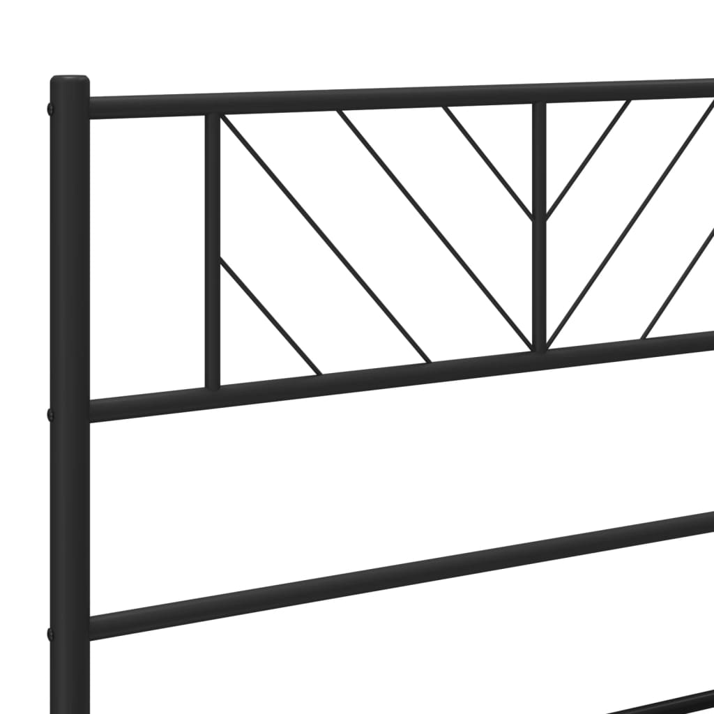 Cadre de lit métal sans matelas et pied de lit noir 100x200 cm - XIOS