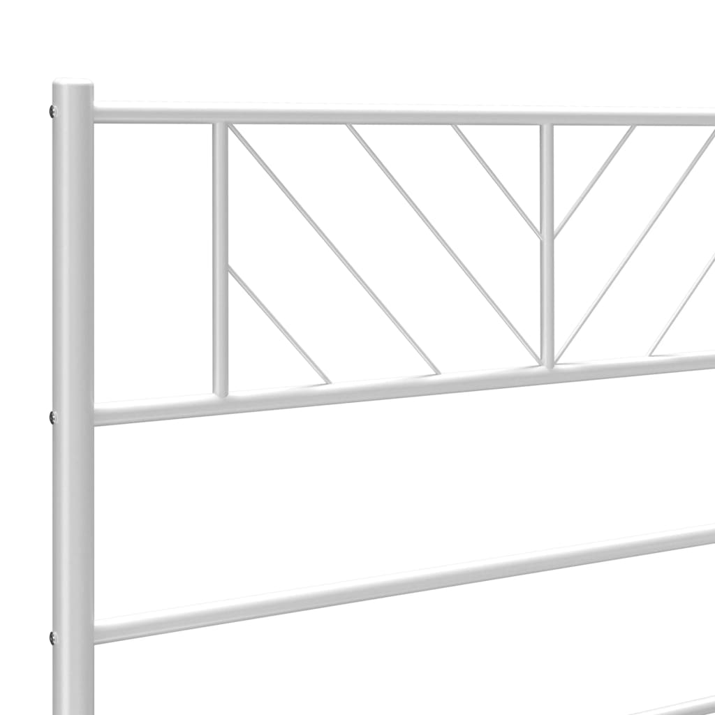 Cadre de lit métal sans matelas avec tête de lit blanc 90x200cm - XIOS