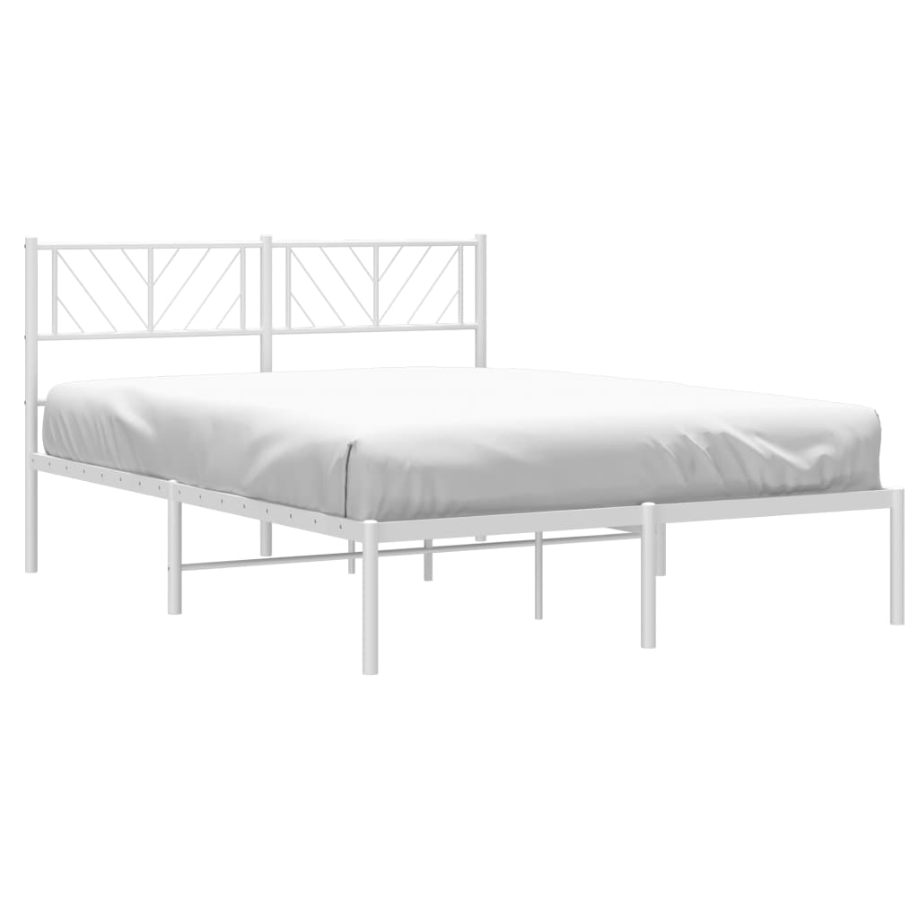 Cadre de lit métal sans matelas et tête de lit blanc 120x200 cm - XIOS