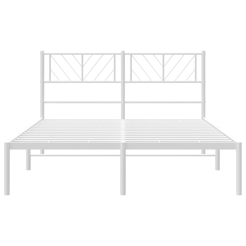 Cadre de lit métal sans matelas et tête de lit blanc 120x200 cm - XIOS