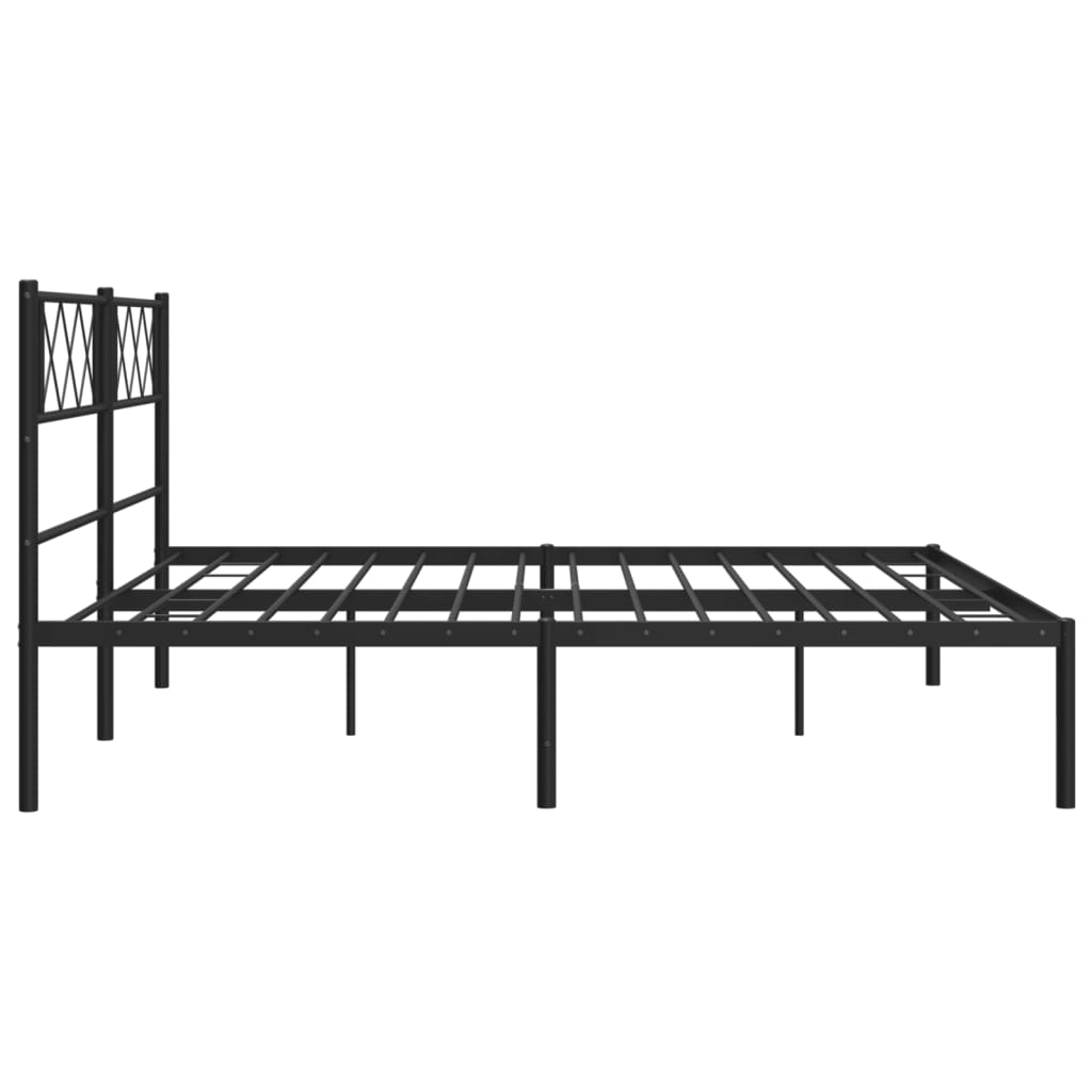 Cadre de lit métal sans matelas et tête de lit noir 180x200 cm - XIOS