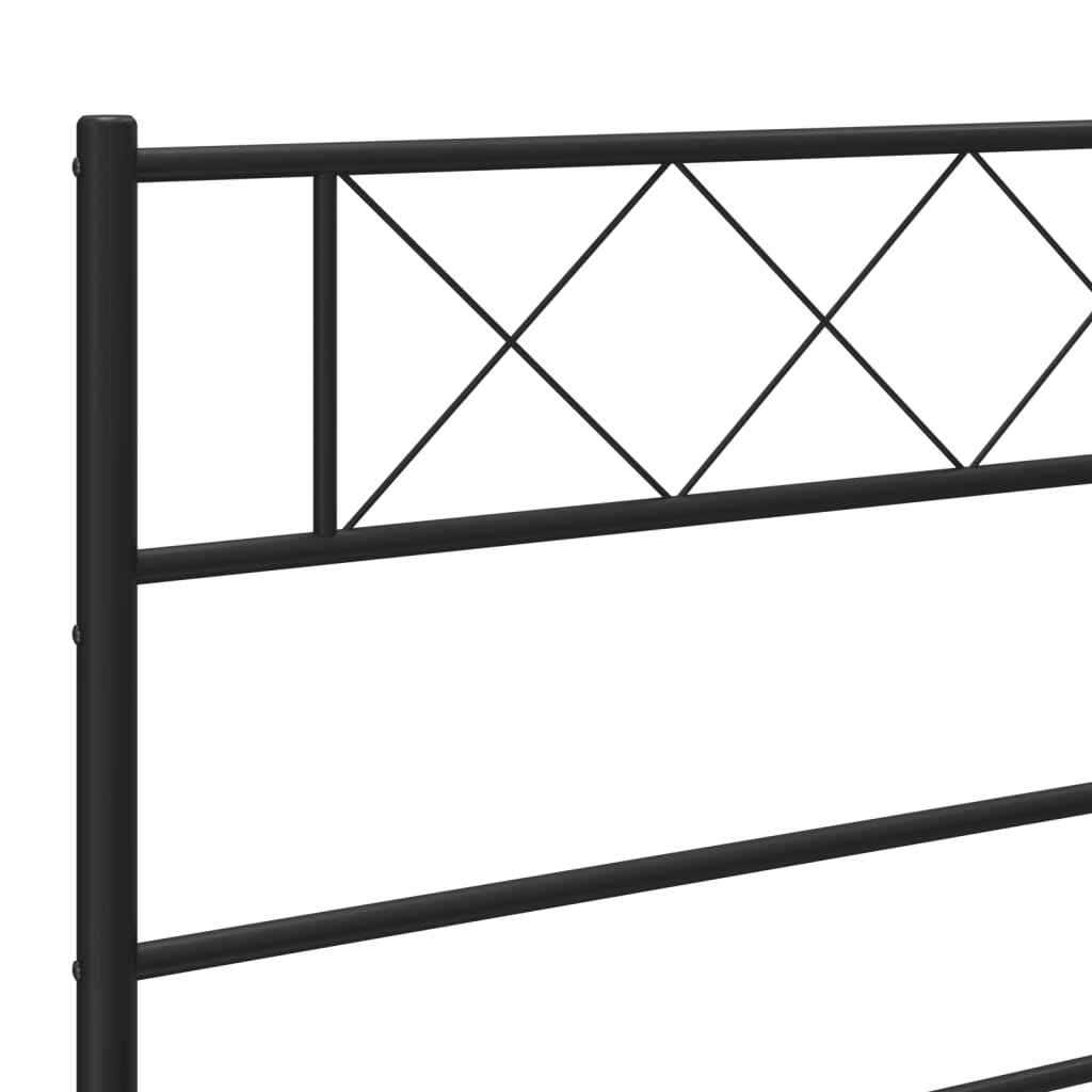 Cadre de lit métal sans matelas avec pied de lit noir 75x190 cm - XIOS