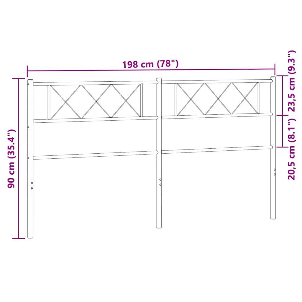 Tête de lit métal blanc 193 cm - XIOS
